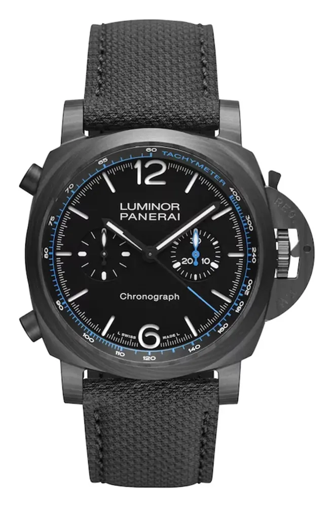 Panerai Luminor Chronograph, reference PAM01219, black dial, carbotech case